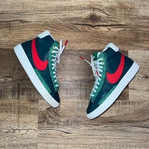 Nike Blazer Mid 77 VTG GS Christmas Sweater Shoes DC4410-300 Size 3.5Y Youth